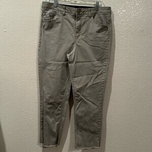 Democracy AB Technology Khaki Frayed Jeans Sz 14